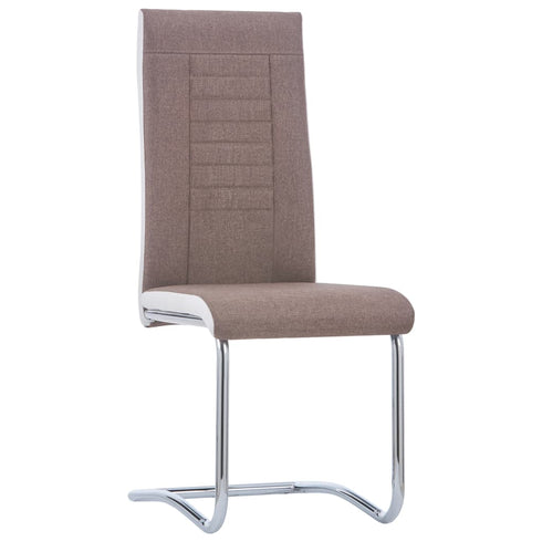 Swen Studio -  Cantilever Dining Chairs 6 pcs Brown Fabric